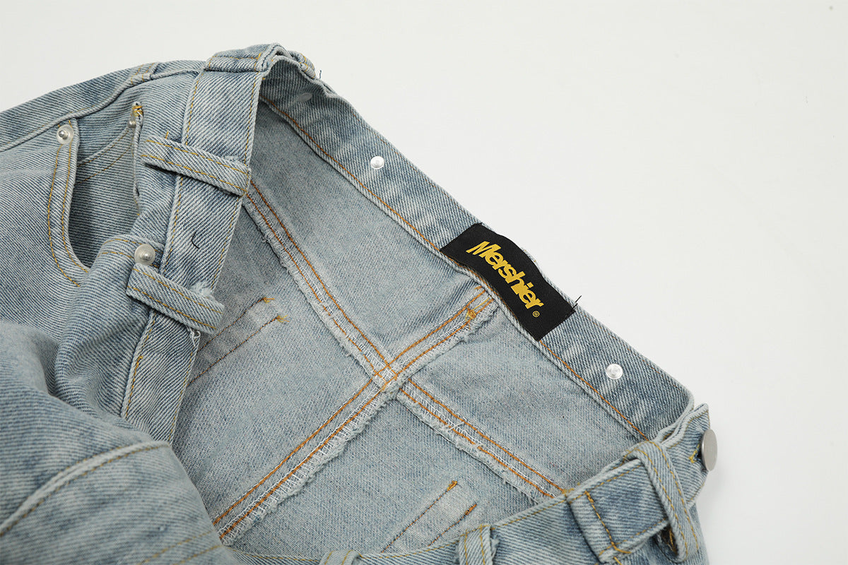 Washed Denim Shorts