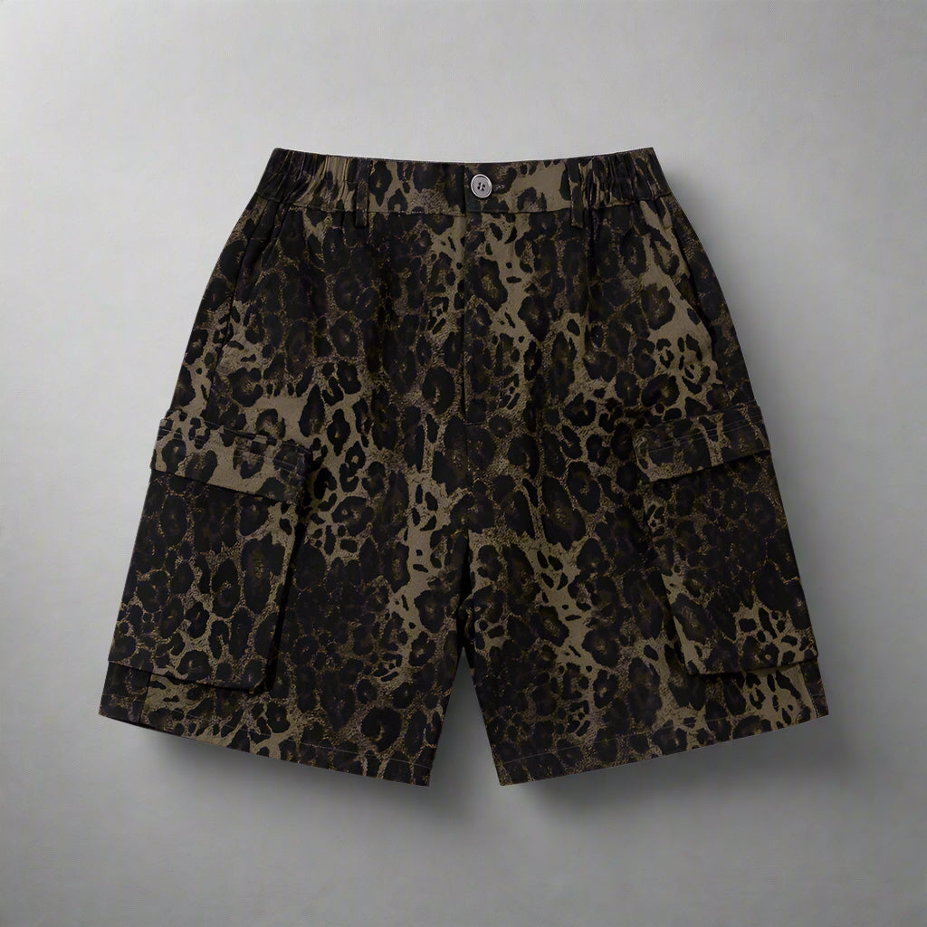 Leopard Camo Loose Style Cotton Shorts