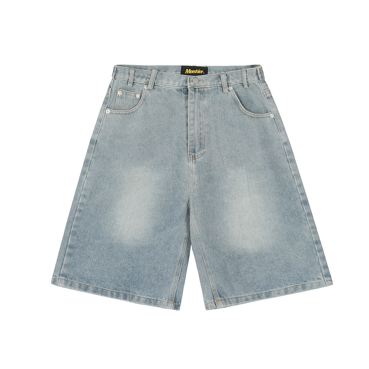 Washed Denim Shorts