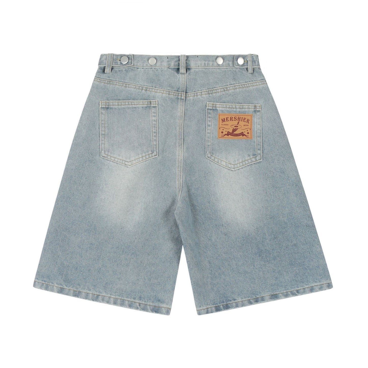 Washed Denim Shorts