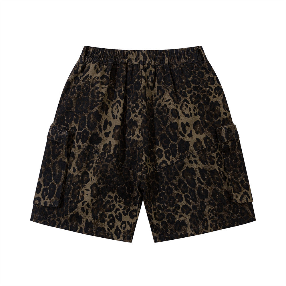Leopard Camo Loose Style Cotton Shorts