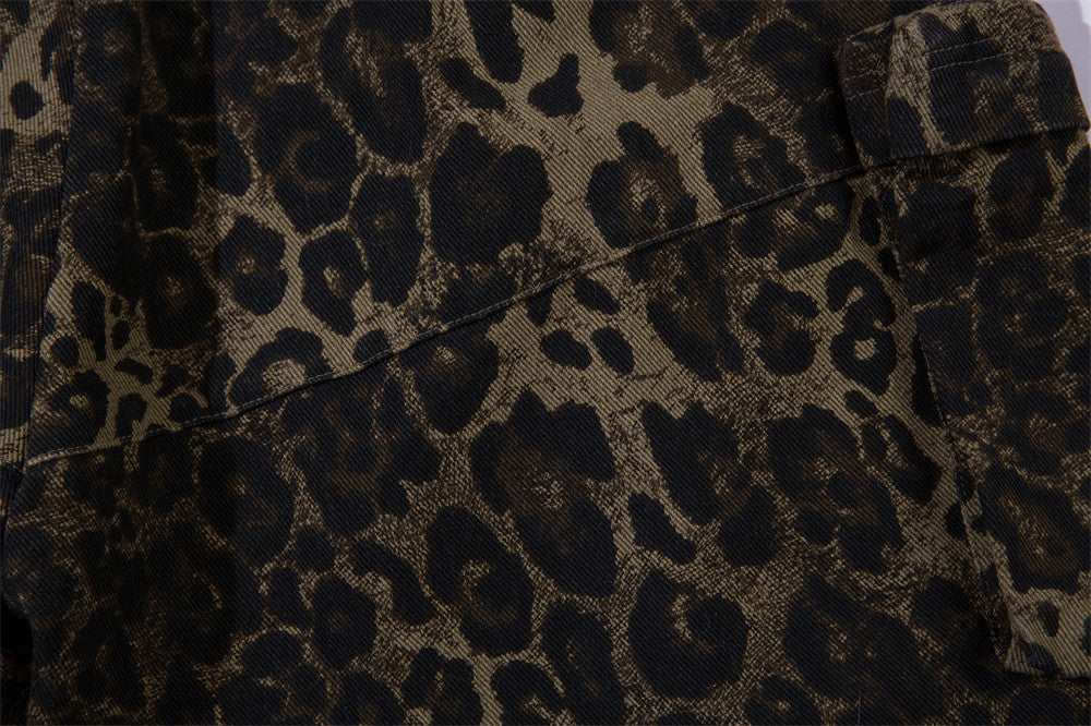 Leopard Camo Loose Style Cotton Shorts