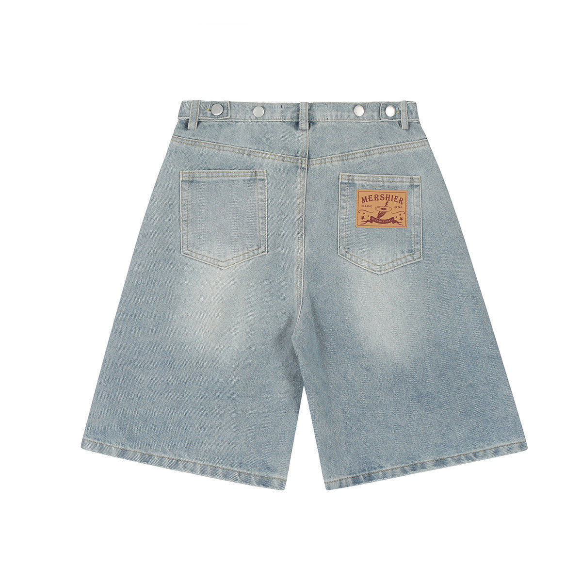 Washed Denim Shorts