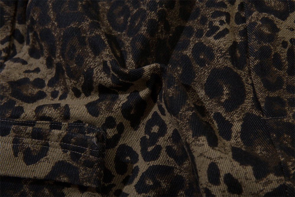 Leopard Camo Loose Style Cotton Shorts