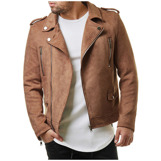 Lapel Leather Jacket